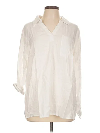 Pre-owned D&co. Long Sleeve Blouse In Ivory
