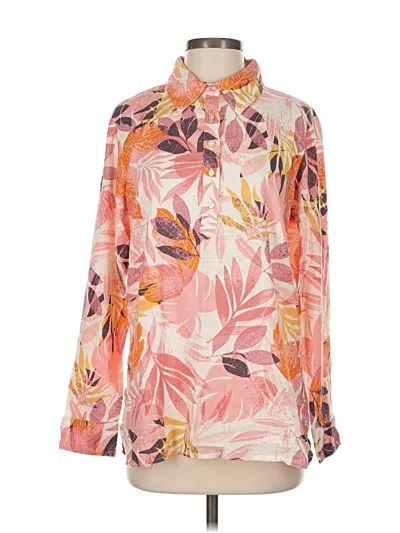 Pre-owned D&co. Long Sleeve Blouse In Pink