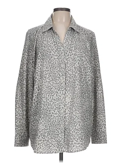 Pre-owned D&co. Long Sleeve Blouse In Silver