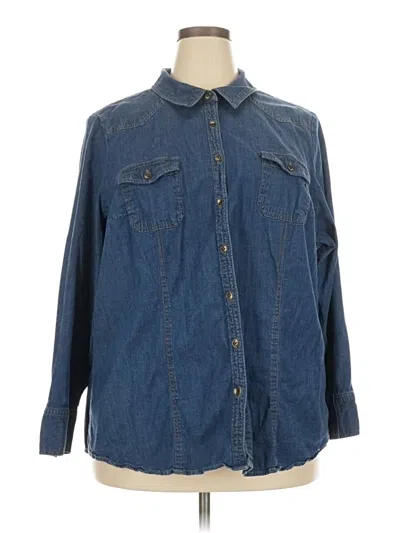 Pre-owned D&co. Long Sleeve Button Down Shirt In Blue