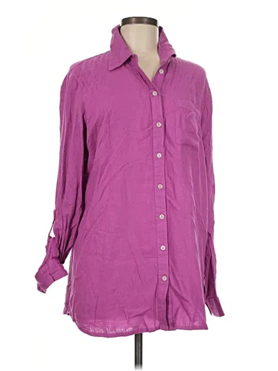 Pre-owned D&co. Long Sleeve Button Down Shirt In Purple