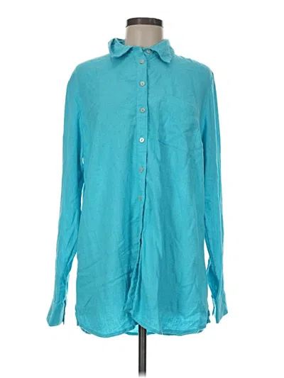 Pre-owned D&co. Long Sleeve Button Down Shirt In Teal