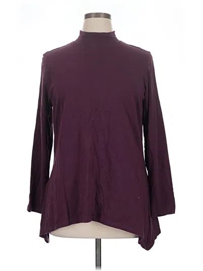 Pre-owned D&co. Long Sleeve Turtleneck In Burgundy