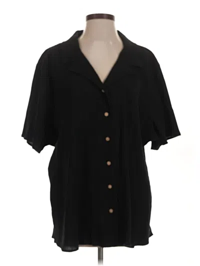 Pre-owned D&co. Short Sleeve Blouse In Black