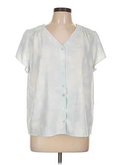 Pre-owned D&co. Short Sleeve Blouse In Blue