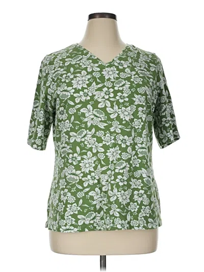 Pre-owned D&co. Short Sleeve Blouse In Green