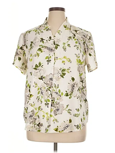 Pre-owned D&co. Short Sleeve Blouse In Ivory