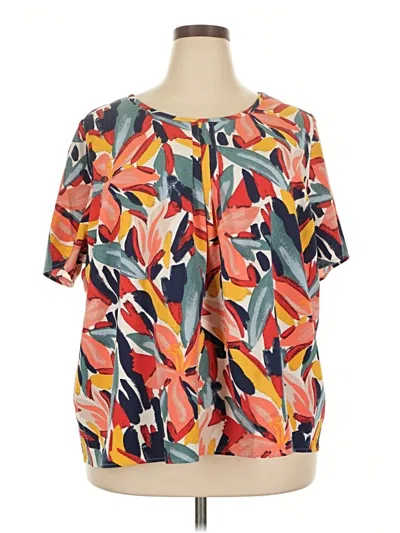 Pre-owned D&co. Short Sleeve Blouse In Orange