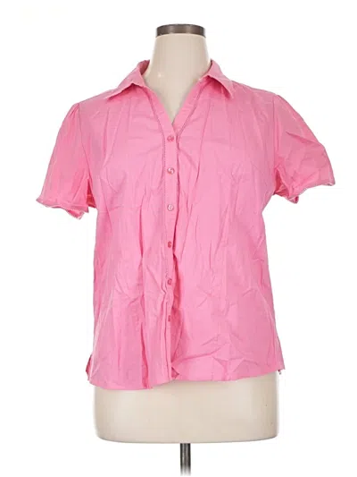 Pre-owned D&co. Short Sleeve Blouse In Pink