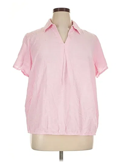 Pre-owned D&co. Short Sleeve Blouse In Pink