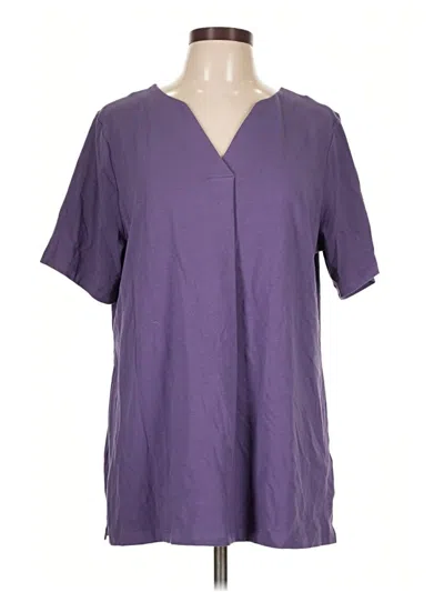 Pre-owned D&co. Short Sleeve Henley Shirt In Purple