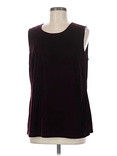 Pre-owned D&co. Sleeveless Top Burgundy Scoop Neck Tops