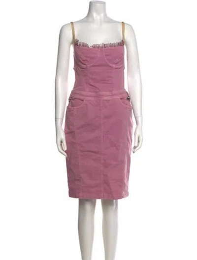 Pre-owned D&g 2000's Knee-length Dress In Pink