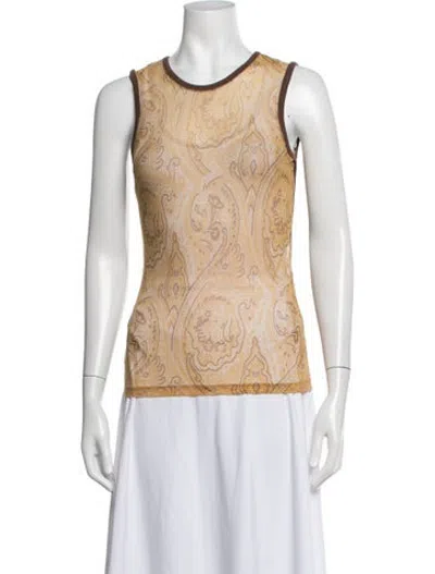 Pre-owned D&g 2000's Lace Top In Yellow