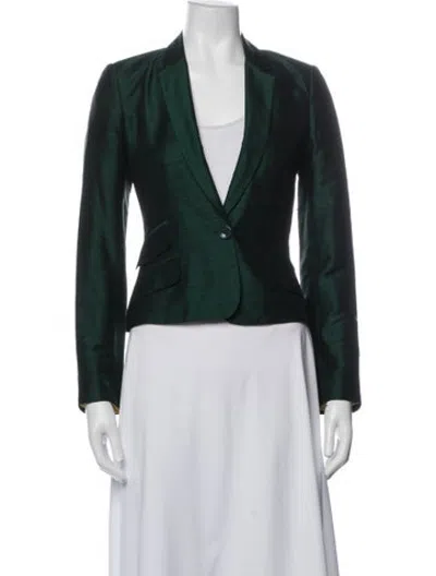 Pre-owned D&g 2000's Silk Blazer In Green