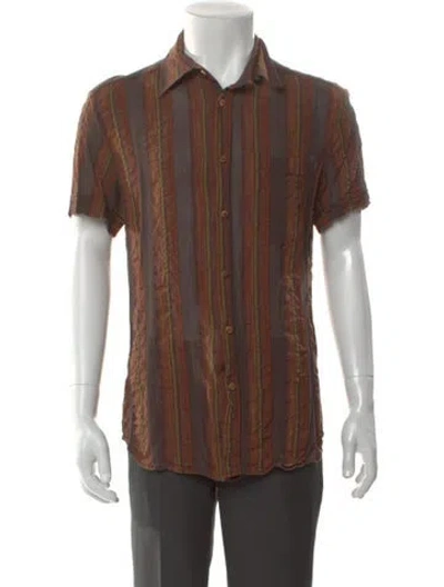 Pre-owned D&g 2002 Striped Shirt In Brown