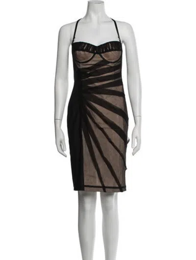 Pre-owned D&g 2010's Mini Dress In Black/neutrals
