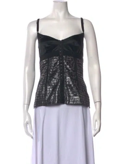 Pre-owned D&g 2010's Silk Top In Black/metallic