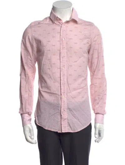 Pre-owned D&g 2010's Striped Dress Shirt In Pink