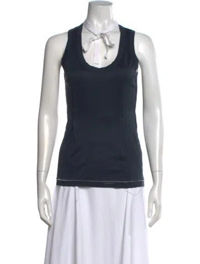 Pre-owned D&g 2010's Tie Neck Top In Blue