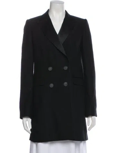 Pre-owned D&g Angora Peacoat In Black