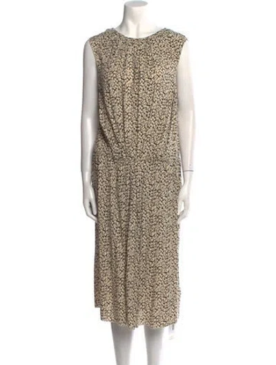 Pre-owned D&g Animal Print Knee-length Dress In Neutral