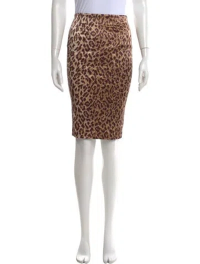 Pre-owned D&g Animal Print Knee-length Skirt In Brown