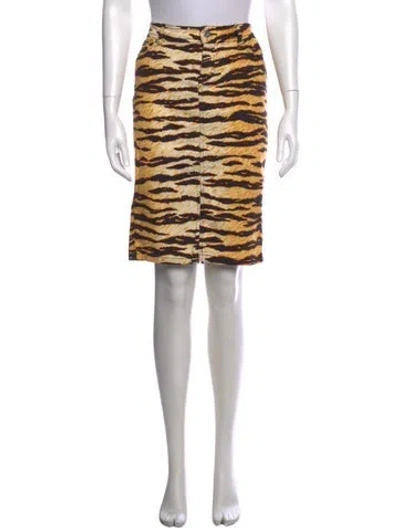 Pre-owned D&g Animal Print Knee-length Skirt In Neutral