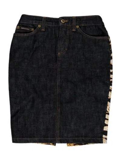 Pre-owned D&g Animal Print Midi Length Skirt