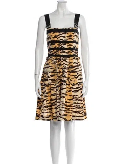 Pre-owned D&g Animal Print Mini Dress In Black