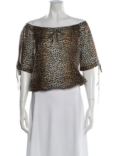 Pre-owned D&g Animal Print Off-the-shoulder Top In Multi