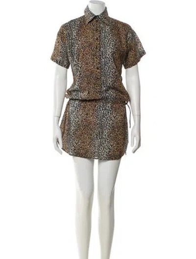 Pre-owned D&g Animal Print Robe In Brown