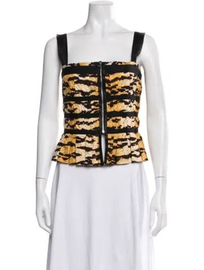 Pre-owned D&g Animal Print Square Neckline Top In Multi