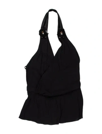Pre-owned D&g Asymmetrical Sleeveless Top In Black