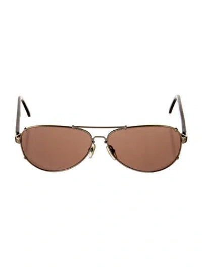 Pre-owned D&g Aviator Mirrored Sunglasses In Gold