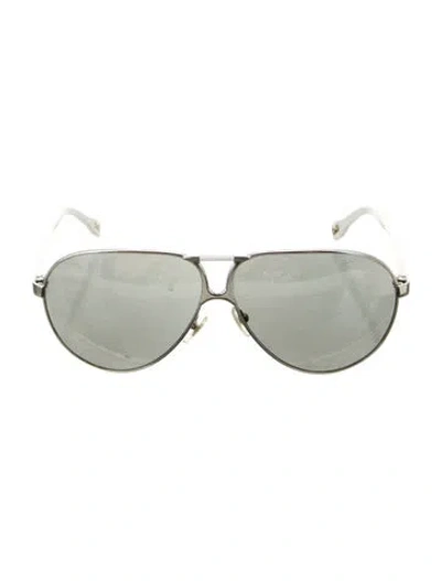 Pre-owned D&g Aviator Mirrored Sunglasses In Silver/white