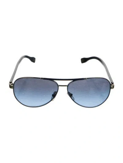 Pre-owned D&g Aviator Tinted Sunglasses In Blue