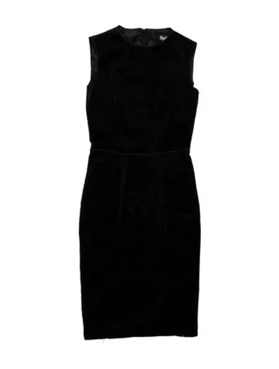 Pre-owned D&g Bateau Neckline Knee-length Dress In Black
