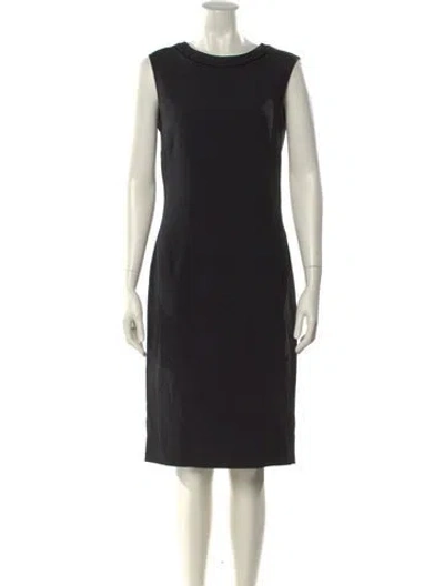 Pre-owned D&g Bateau Neckline Midi Length Dress In Black