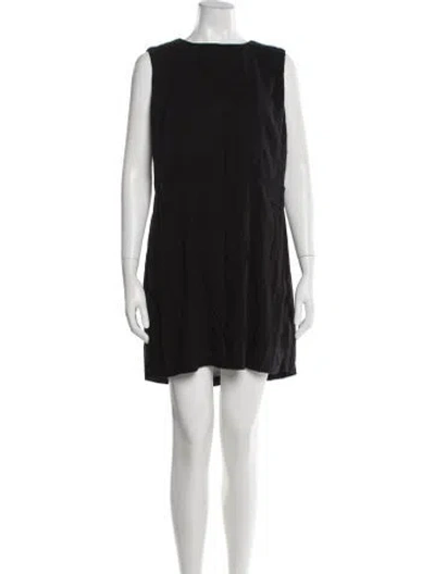 Pre-owned D&g Bateau Neckline Mini Dress In Black
