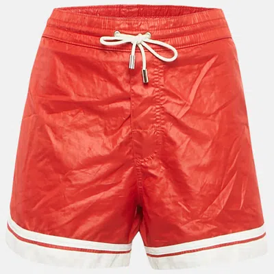 Pre-owned D & G Beachwear Red Striped Synthetic Shorts M