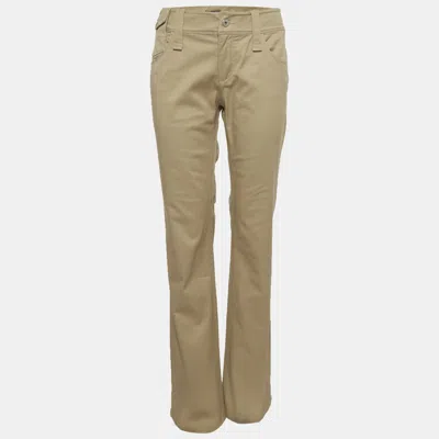 Pre-owned D & G Beige Cotton Bootcut Pants L In Sand