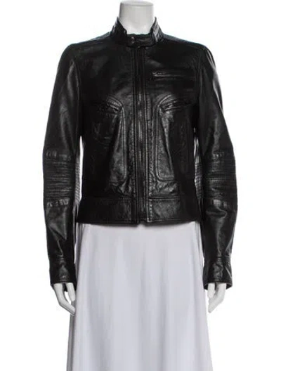 Pre-owned D&g Biker Jacket In Black