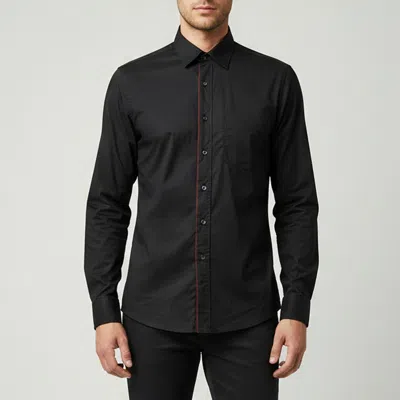 Pre-owned D & G Black Embroidered Logo Cotton Slim Fit Shirt M