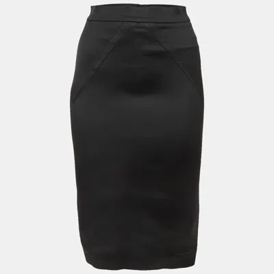D & G Black Satin Pencil Skirt S