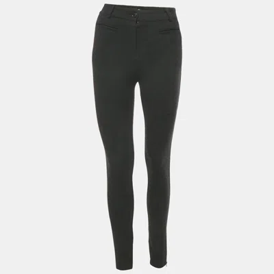 D & G Black Viscose Blend Stretch Slim Fit Trousers S