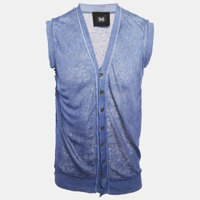 Pre-owned D & G Blue Ombre Knit Sleeveless Vest L