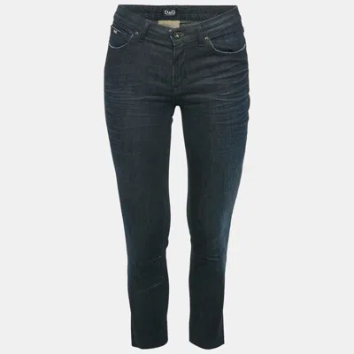 D & G Blue Washed Denim Raw Edge Jeans S Waist 26"