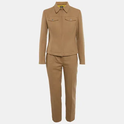 Pre-owned D & G Brown Wool Blend Jacket And Pants Set M