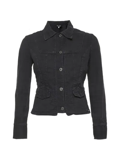 Pre-owned D&g Button-front Denim Jacket In Black